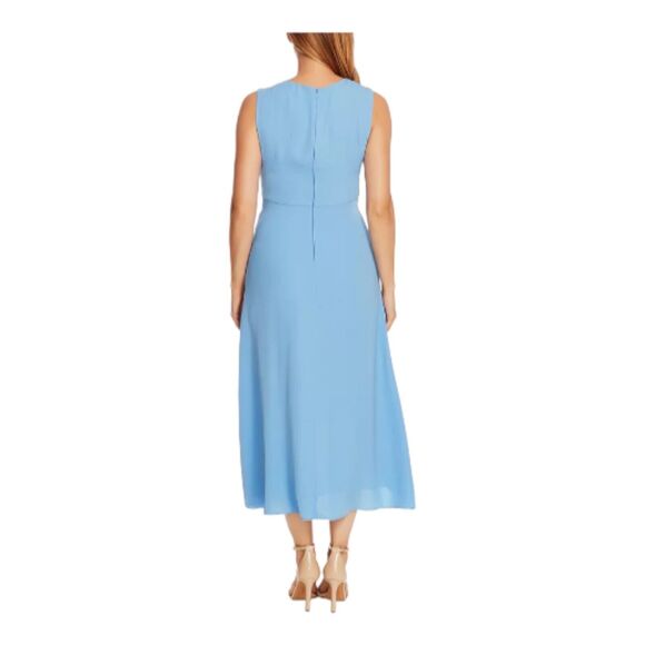 VINCE CAMUTO Rumple Twill Flutter-Hem Dress Blue Size 4 NWT - Picture 2 of 6